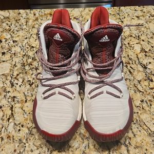 Adidas mens basketball shoe size 11 burgundy, white and gray